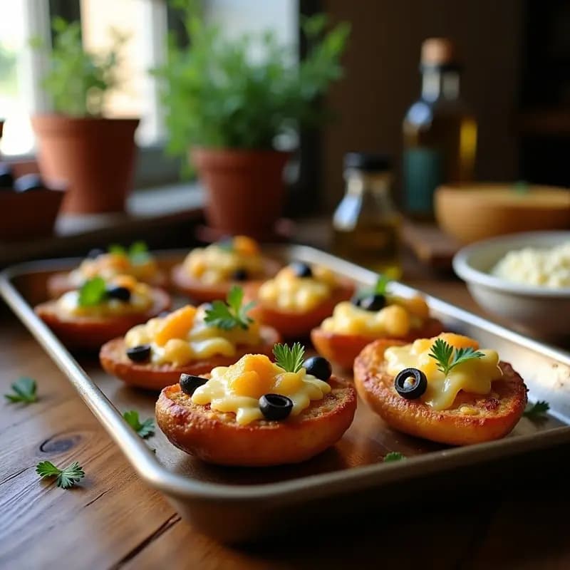 Chuños rellenos de Queso y Aceituna: Receta Boliviana de Aperitivo Crujiente en Horno