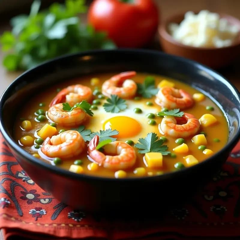 Chupe de Camarones Peruanos con Queso y Huevo: Receta Tradicional en 40 Minutos