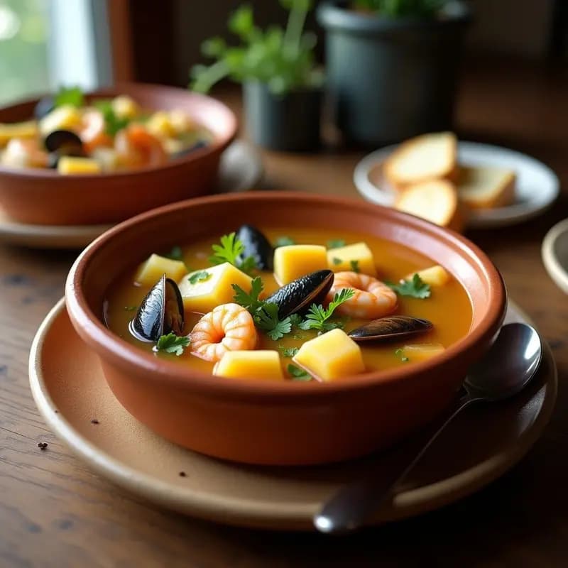 Chupe de mariscos y pescado: Receta canaria de sopa costera en olla rápida