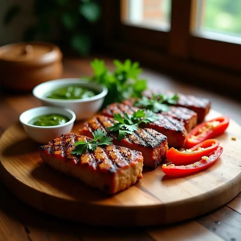 Churrasco Argentino de Seitan y Chimichurri: Receta Vegana Alta en Proteína y Sin Soja