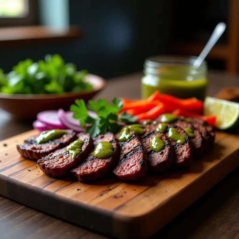 Churrasco Brasileño con Vinagreta de Lima y Cilantro: Receta a la Parrilla en 25 Minutos