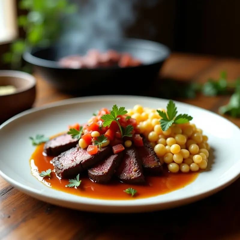 Churrasco a la Chilena con Peebre y Porotos Granados: Receta Tradicional a la Parrilla