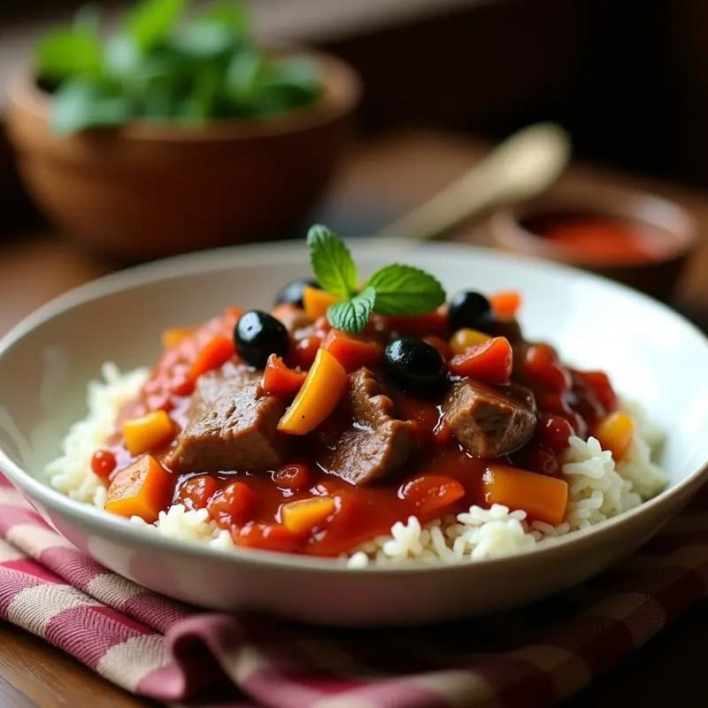 Churrasco al Chilindrón con Arroz: Receta Peruana de Carne y Pimientos en Salsa