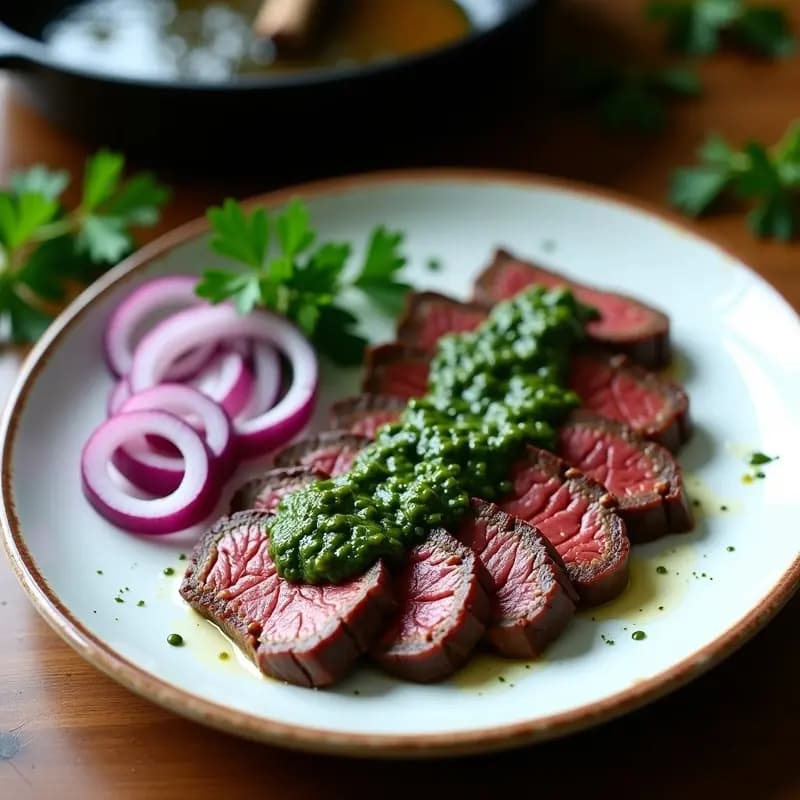 Churrasco con Chimichurri: Receta Argentina en Sartén y Sin Horno