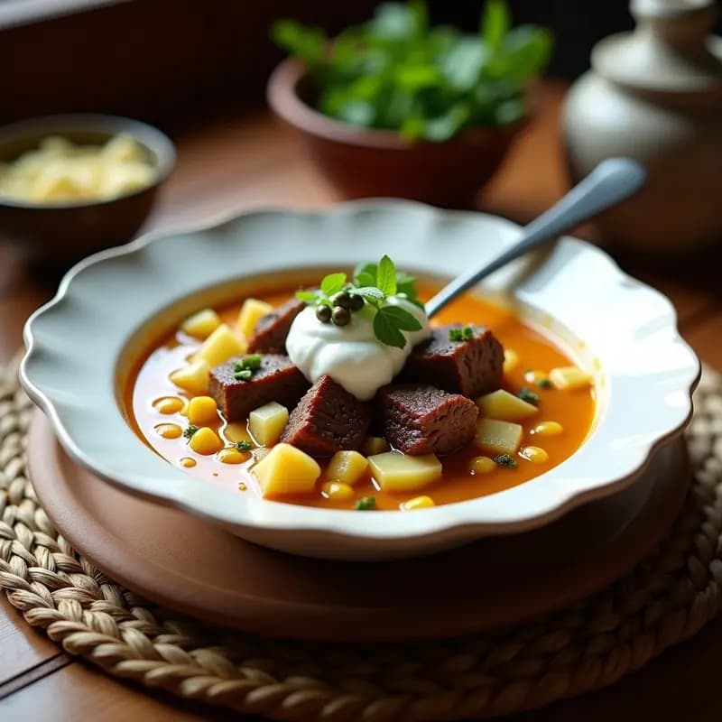 Churrasco Colombiano con Ajiaco de Papas y Maíz: Receta Bogotana en Olla Exprés