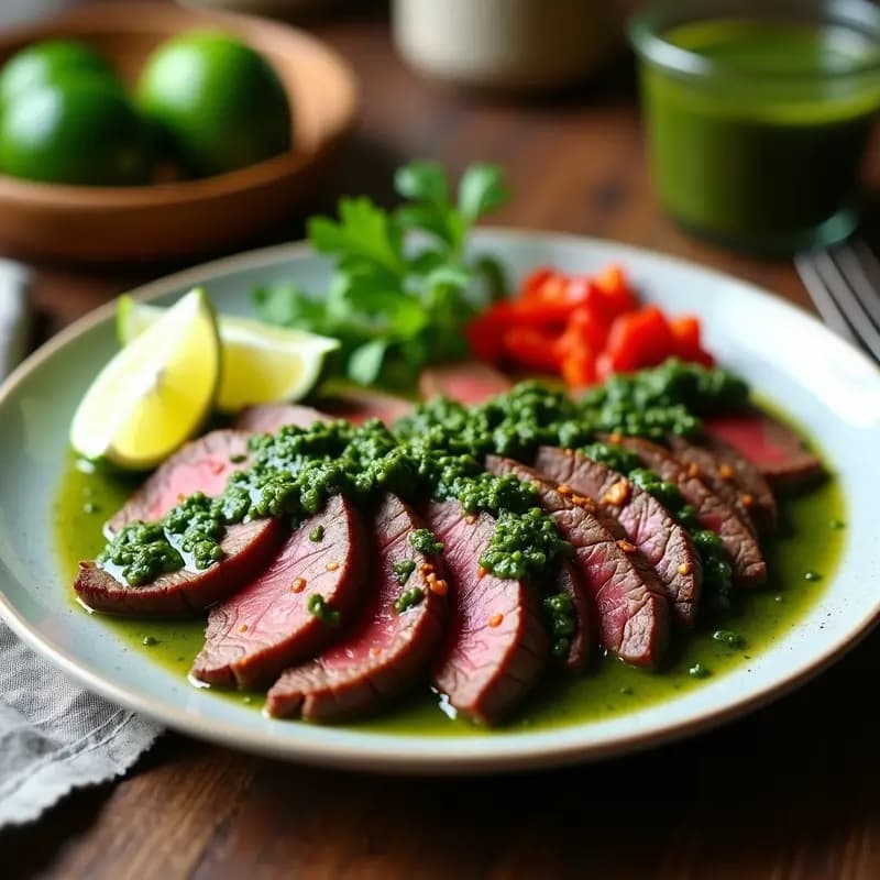 Churrasco Colombiano con Chimichurri de Cilantro y Ajo: Receta en Airfryer para Tupper