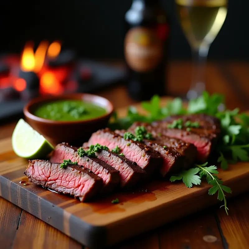 Churrasco Colombiano con Chimichurri de Hierbas Frescas: Receta a la Parrilla con Carne de Res