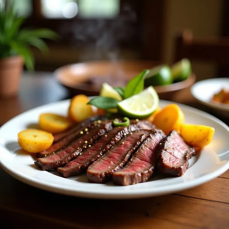 Churrasco Peruano de Res con Ají Amarillo: Receta en Airfryer con Patatas Doradas