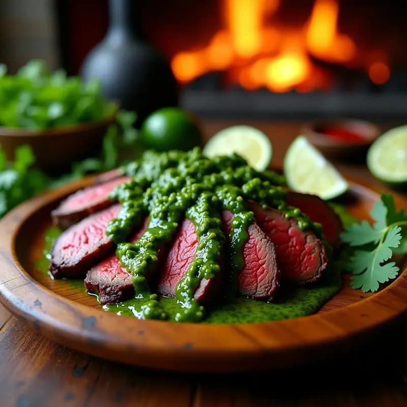 Churrasco de Ternera con Chimichurri de Cilantro y Lima: Receta Colombiana para Asados