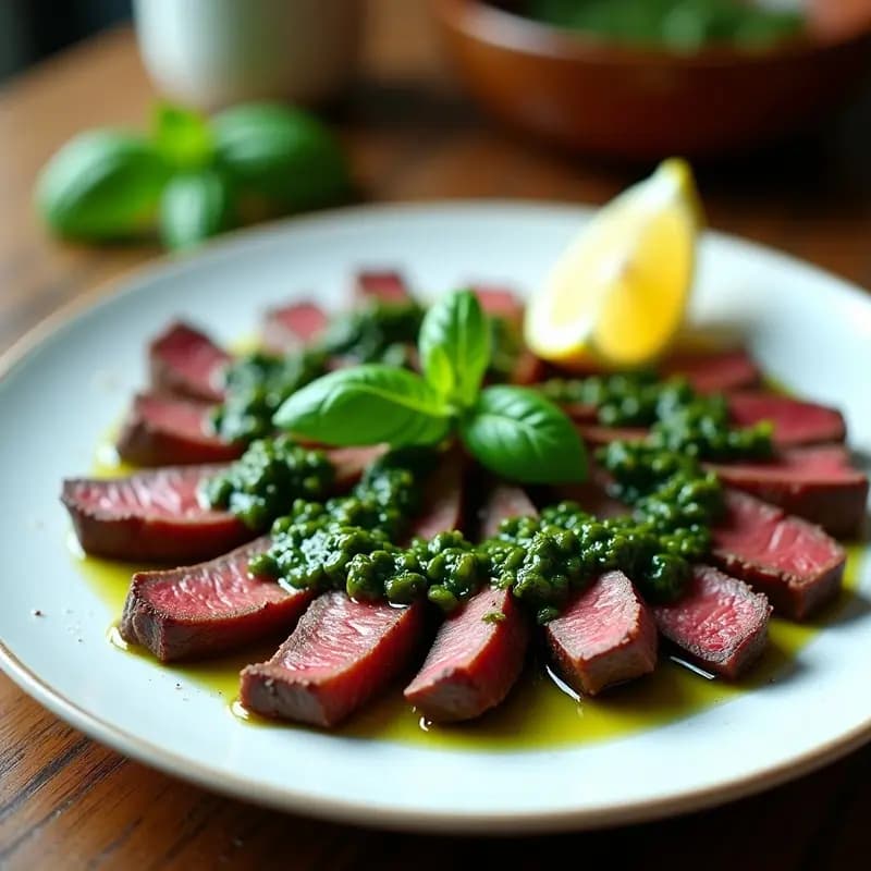 Churrascos de Ternera con Chimichurri de Albahaca: Receta Argentina en Airfryer Sin Aceite