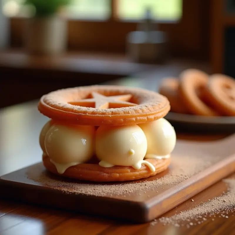 Churro Ice Cream Sandwich: Postre Mexicano- Americano con Helado de Vainilla