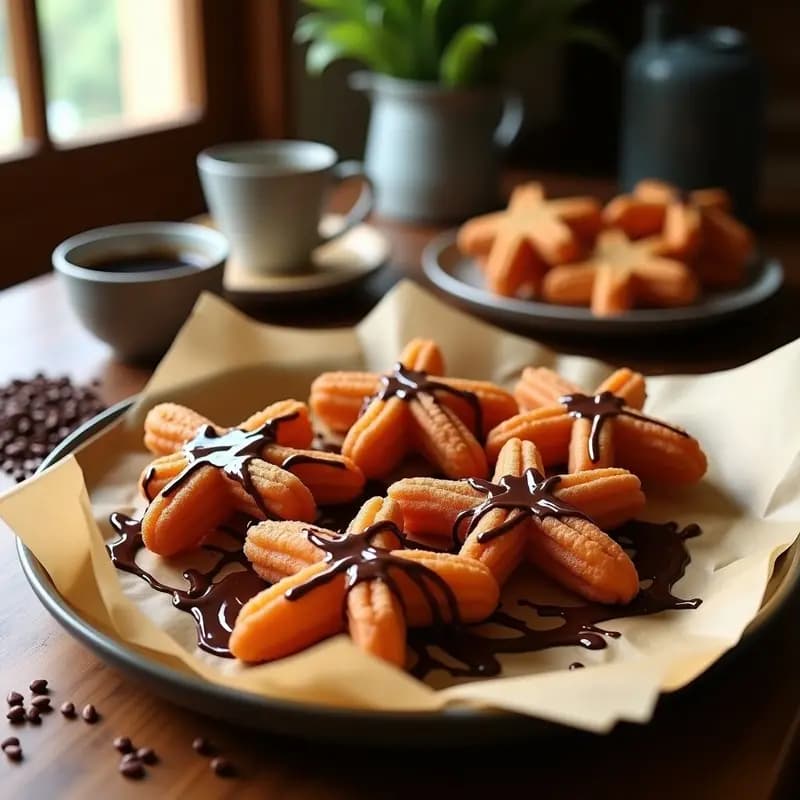 Churros de Amaranto con Chocolate Negro: Desayuno Mexicano Keto y Crujiente