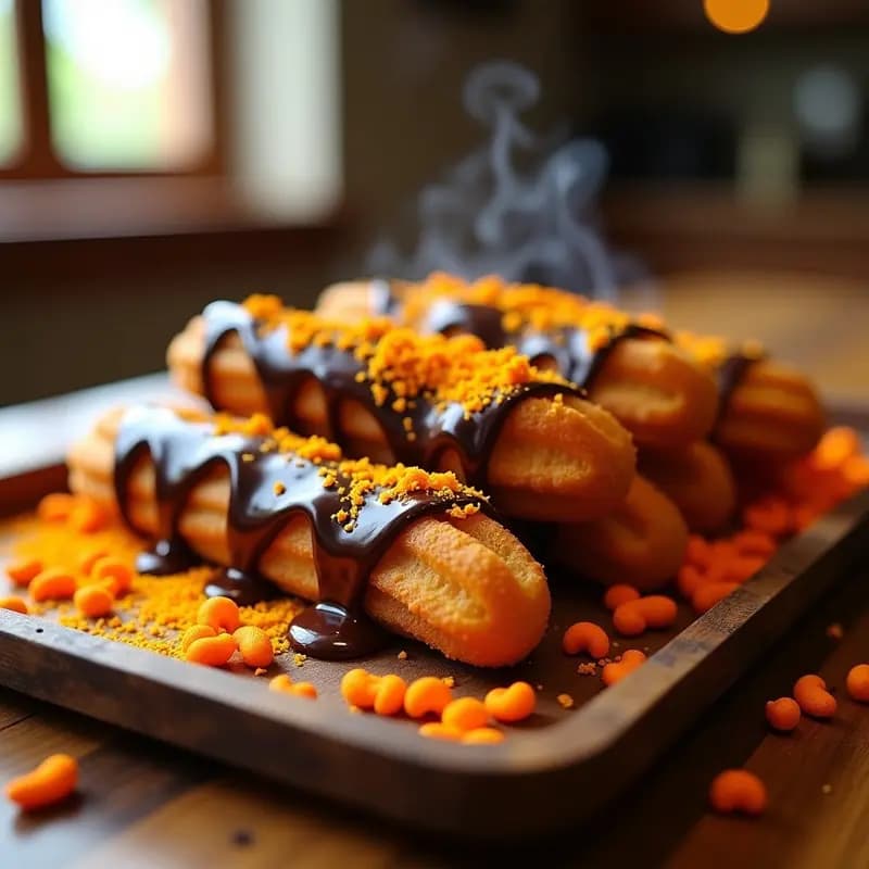 Churros Bañados en Chocolate y Espolvoreados con Cheetos: Snack Dulce-Salado Único