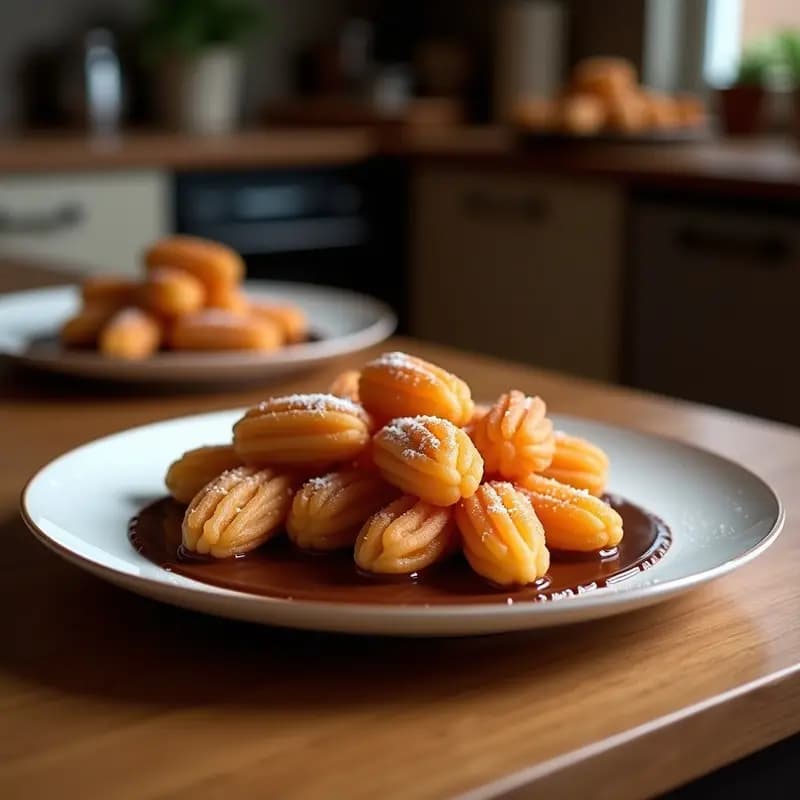 Churros de Camote Morado con Salsa de Chocolate Negro: Postre Peruano Sin Fritura