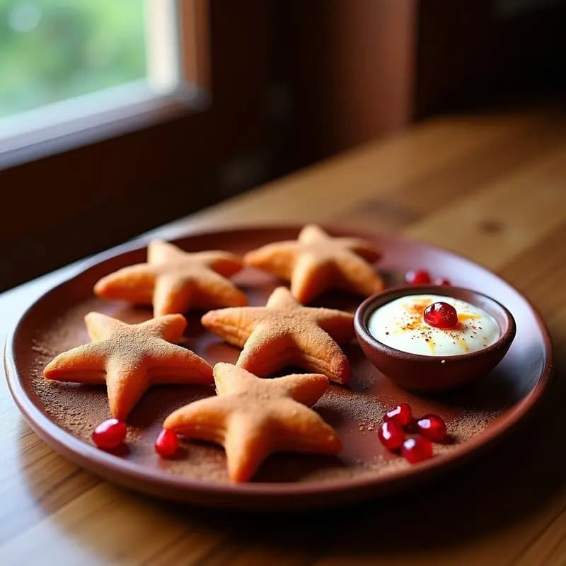 Churros de Camote Morado con Salsa de Queso Crema y Chile: Postre Mexicano Inovador