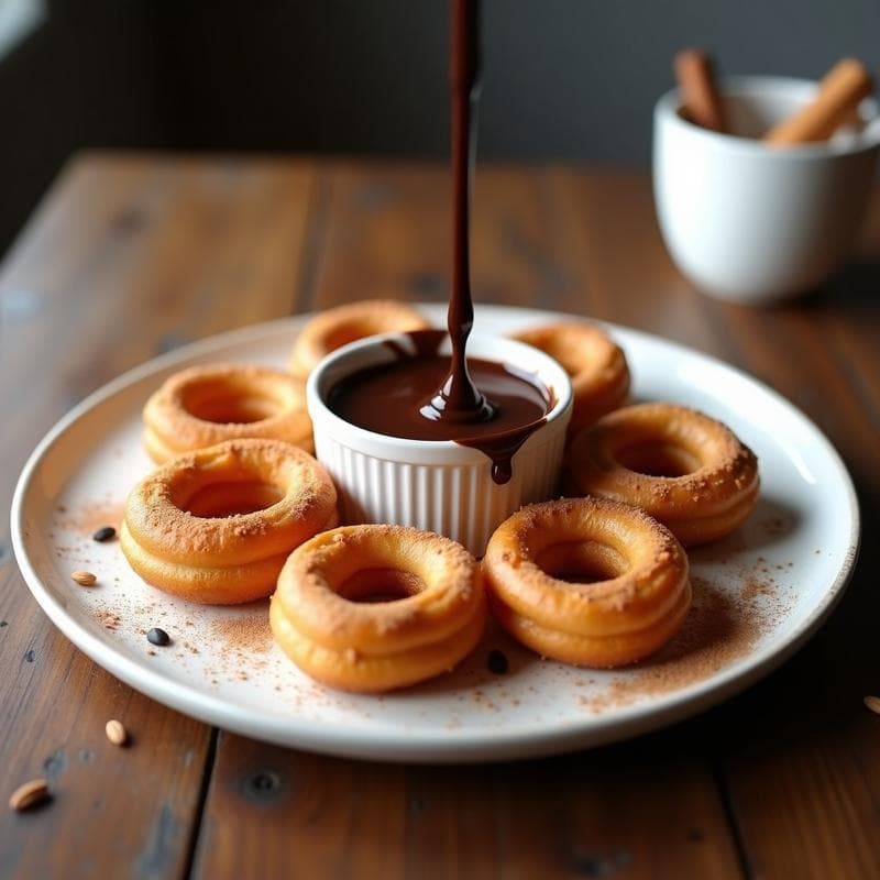 Churros de Canela y Chía con Salsa de Chocolate Amargo: Postre Keto Sin Harina