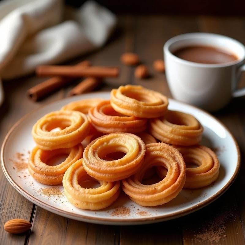 Churros de Canela con Chocolate Caliente Sin Azúcar: Postre Español Keto