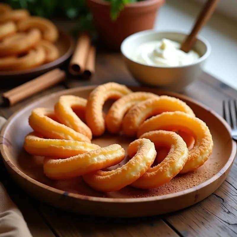 Churros de Canela y Queso Crema: Postre Mexicano Keto en Airfryer con Sirope de Stevia