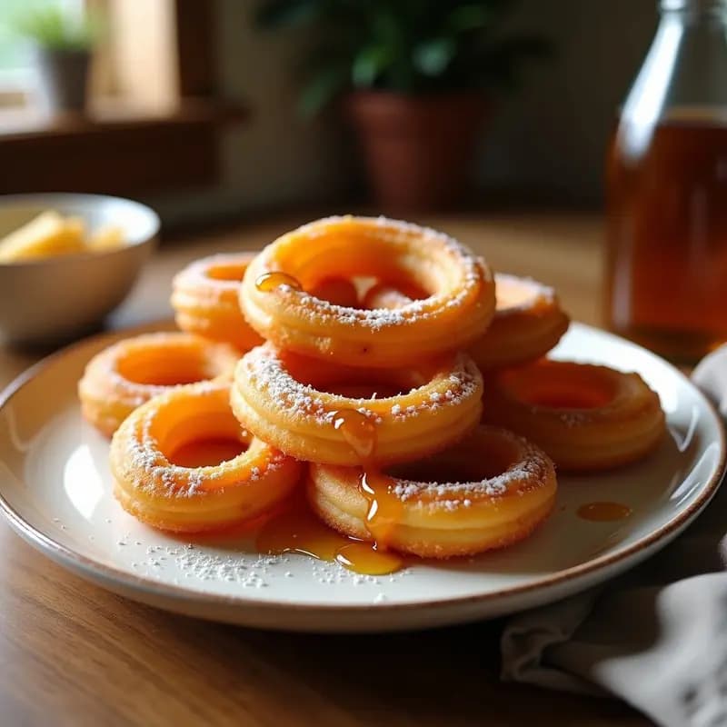 Churros de Canela y Queso Crema con Sirope de Arce: Desayuno Mexicano-Canadiense Indulgente