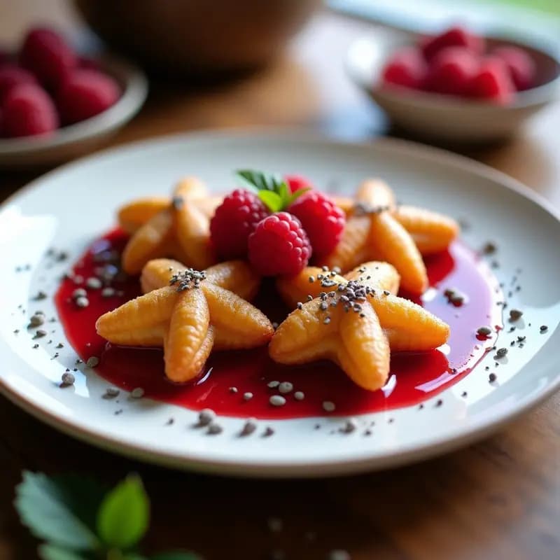 Churros de Chía y Cacao con Salsa de Frambuesa: Postre Sin Gluten y Sin Azúcar