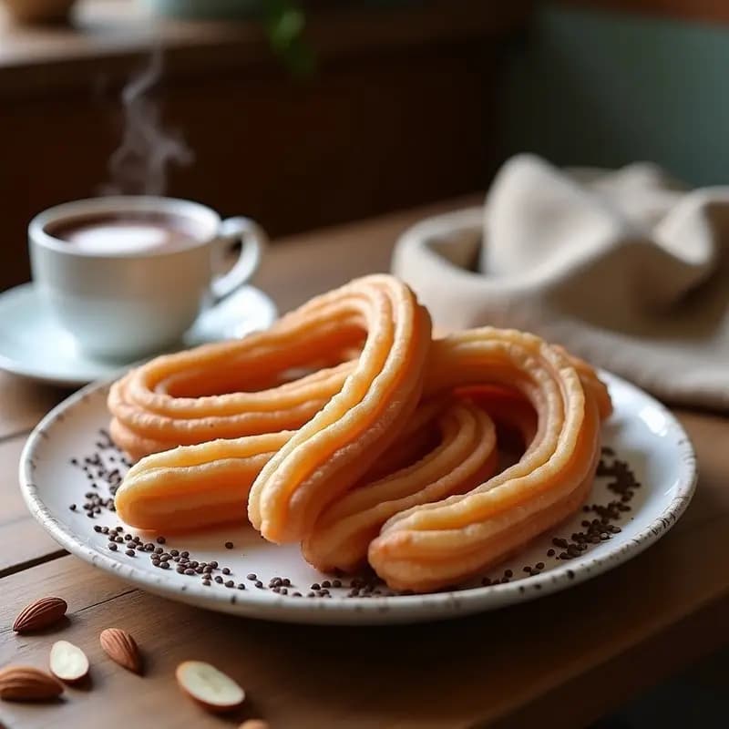 Churros de Chía con Chocolate Caliente Sin Azúcar: Postre Argentino Saludable