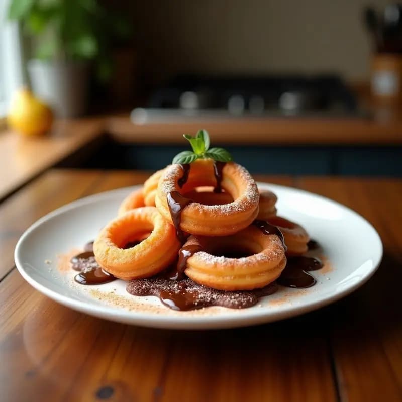 Churros de Chocolat con Salsa de Ají Amarillo: Postre Peruano-Español con Toque Picante