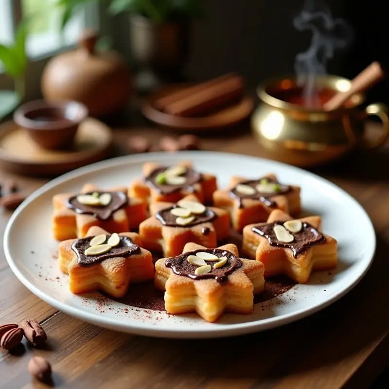 Churros de Chocolat y Chai: Desayuno Indio con Salsa de Chocolate y Especias de Cardamomo