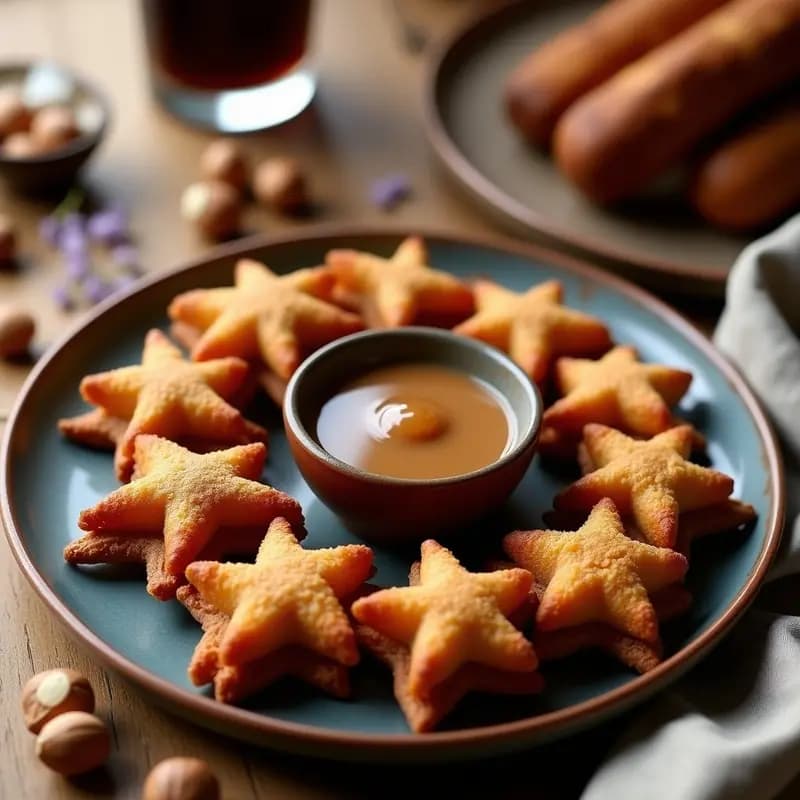 Churros de Chocolate y Alteas: Desayuno Español Vegano con Salsa de Avellanas