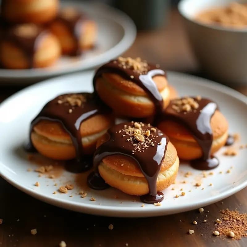 Churros con Chocolate de Avellanas y Canela: Postre Español Vegano y Sin Horno