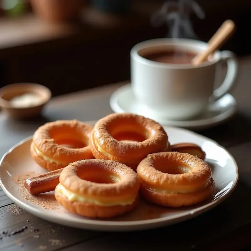 Churros con chocolate caliente espeso: Postre de churrería casero en 30 minutos