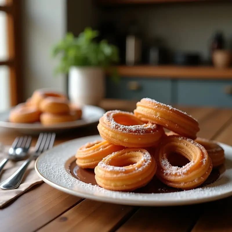 Churros de Chocolate con Salsa de Dulce de Leche: Postre Español Tradicional