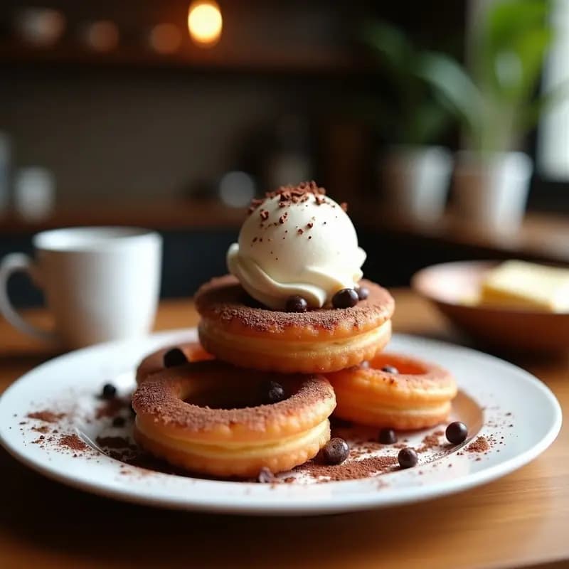 Churros de Chocolote con Helado de Açaí: Postre Mexicano-Brasileño Sin Azúcar