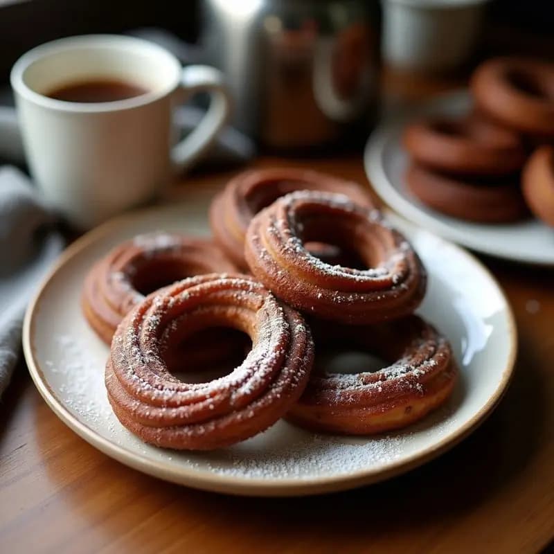 Churros de Chocolato Negro y Avellanas: Postre Español Sin Fritura y Alto en Fibra
