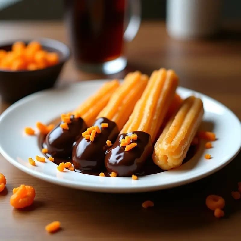 Churros Bañados en Chocolate Negro y Espolvoreados con Cheetos: Fusión Dulce-Salada Extrema