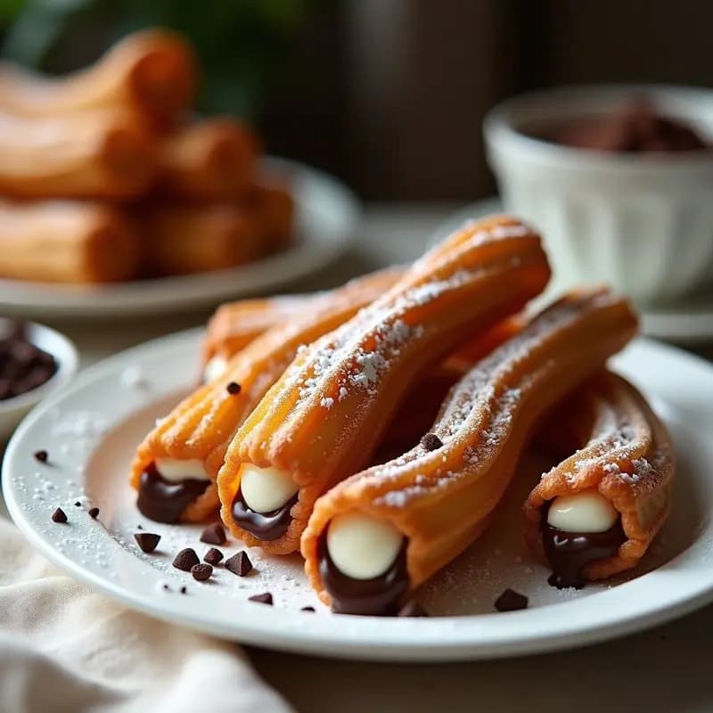 Churros de Chocolate y Queso Filadelfia: Postre Español en Airfryer Sin Freír