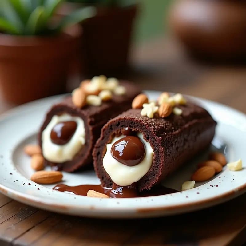 Churros de Chocolate y Queso Crema: Postre Español con Relleno de Nutella y Frutos Secos