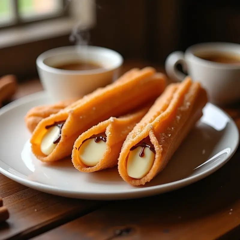 Churros de Chocolatie y Queso Crema con Salsa de Caramelo: Postre Colombiano en Airfryer