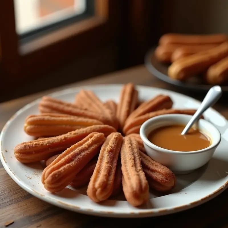 Churros de Chocolates con Salsa de Dulce de Leche: Postre Mexicano Crujiente y Dulce