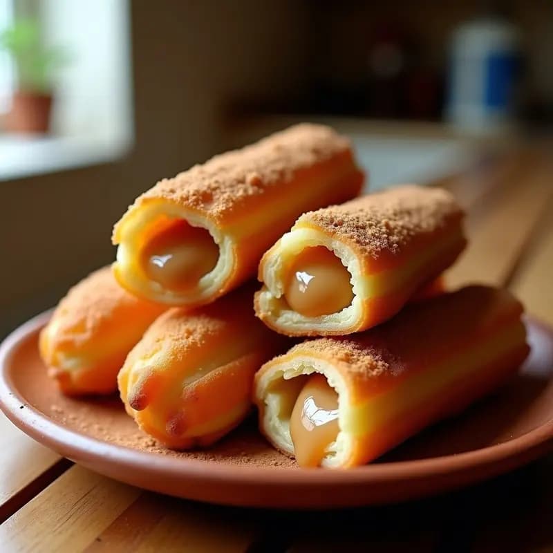 Churros Colombianos Rellenos de Arequipe: Postre Frito con Toque de Canela