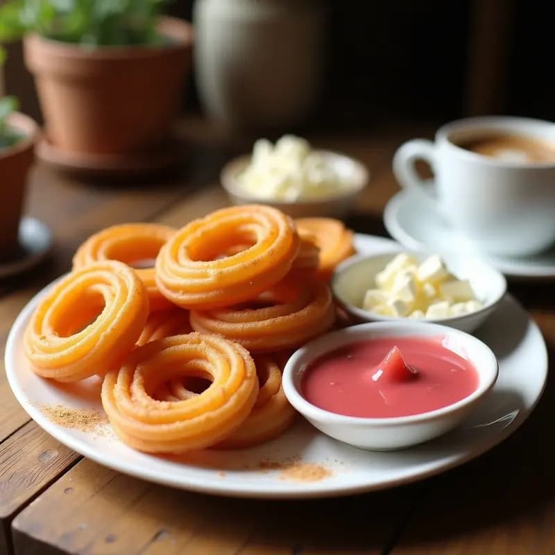 Churros Colombianos con Salsa de Guayaba y Queso Fresco: Desayuno Crujiente y Dulce