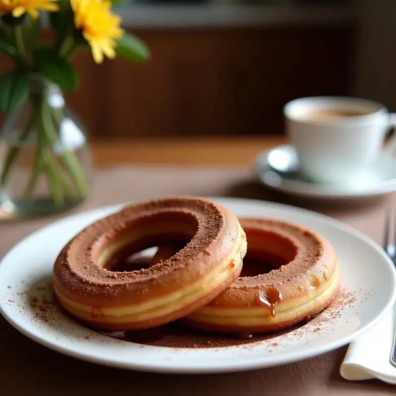 Churros Francés con Crema de Chocolate Negro: Desayuno Indulgente en Airfryer
