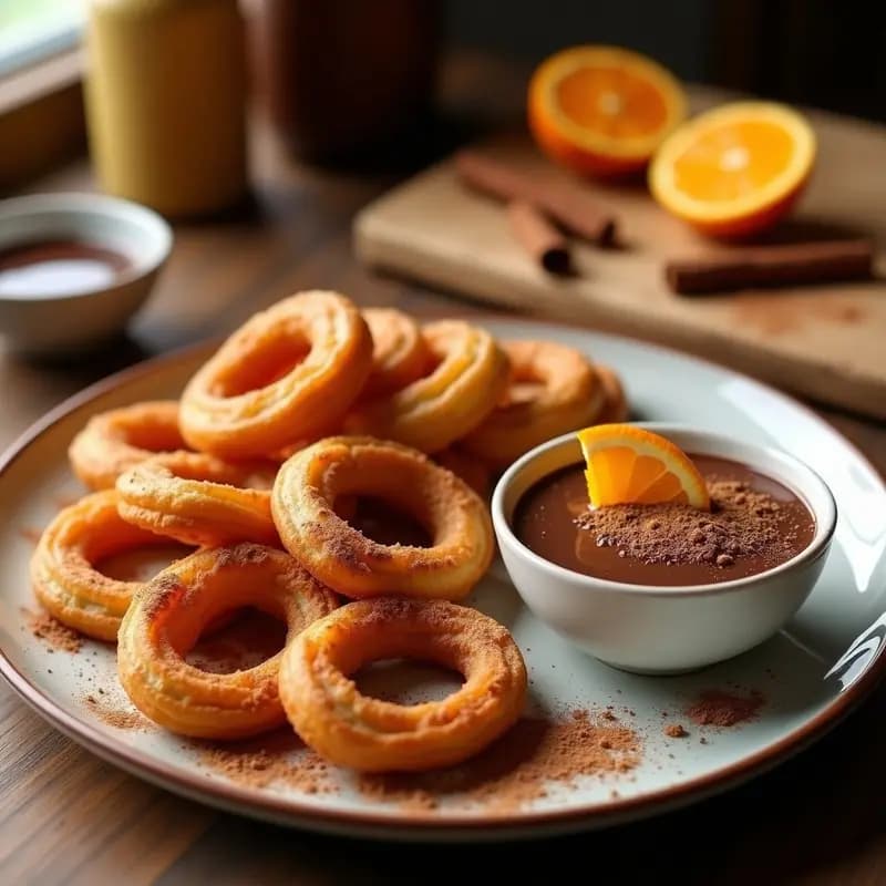 Churros Españoles con Chocolate Caliente y Naranja: Receta Crujiente en Airfryer