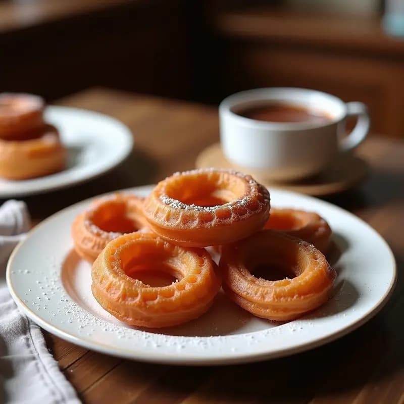 Churros Franceses de Choux: Postre Crujiente con Salsa de Chocolate Amargo