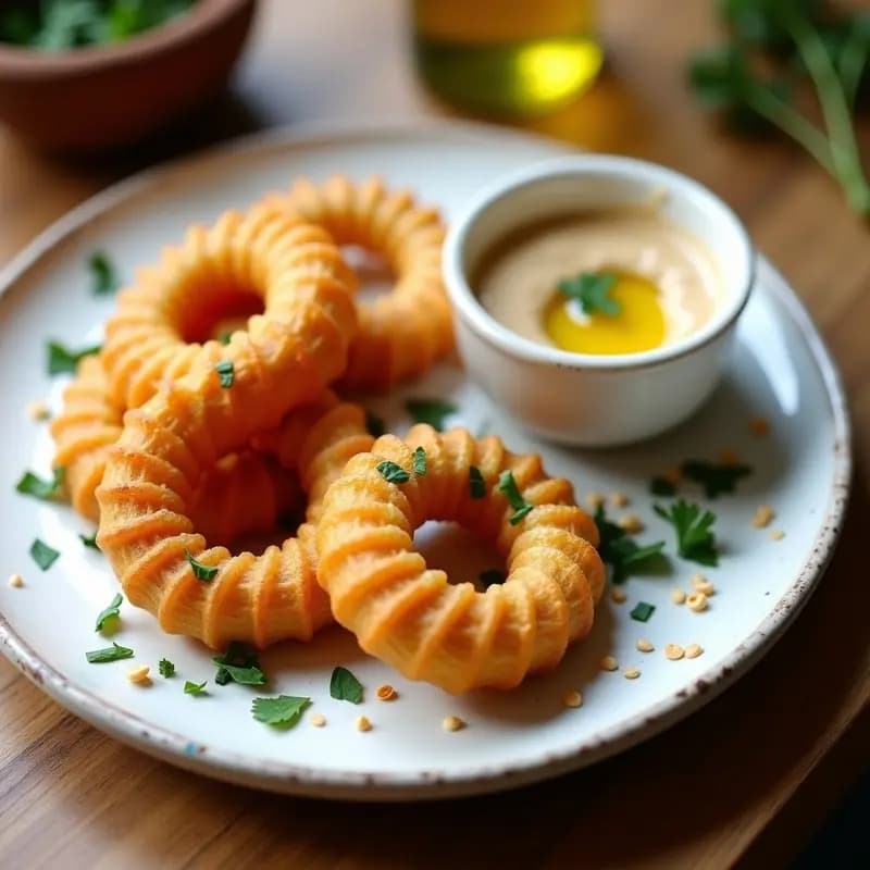 Churros de Garbanzo y Espinaca con Salsa de Tahini: Aperitivo Español Vegano