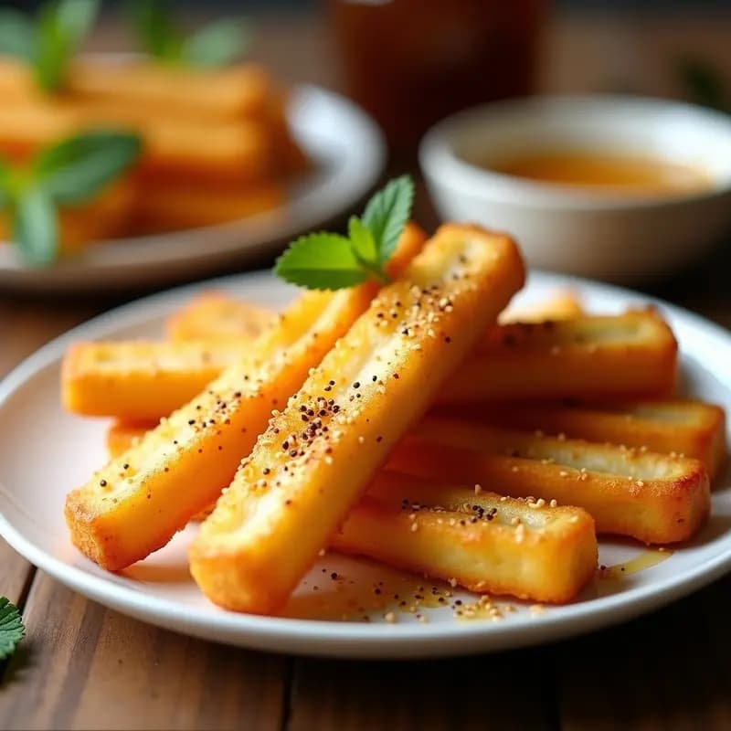 Churros de Queso Halloumi y Miel: Aperitivo Chipriota Crujiente y Dulce