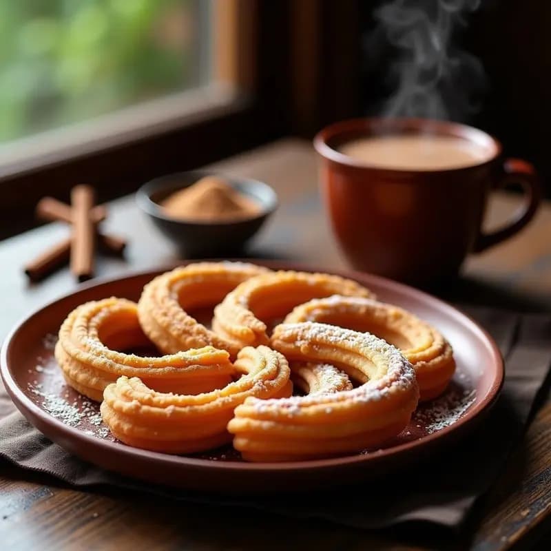 Churros de Harina de Arroz con Chocolate Caliente: Desayuno Español Sin Gluten