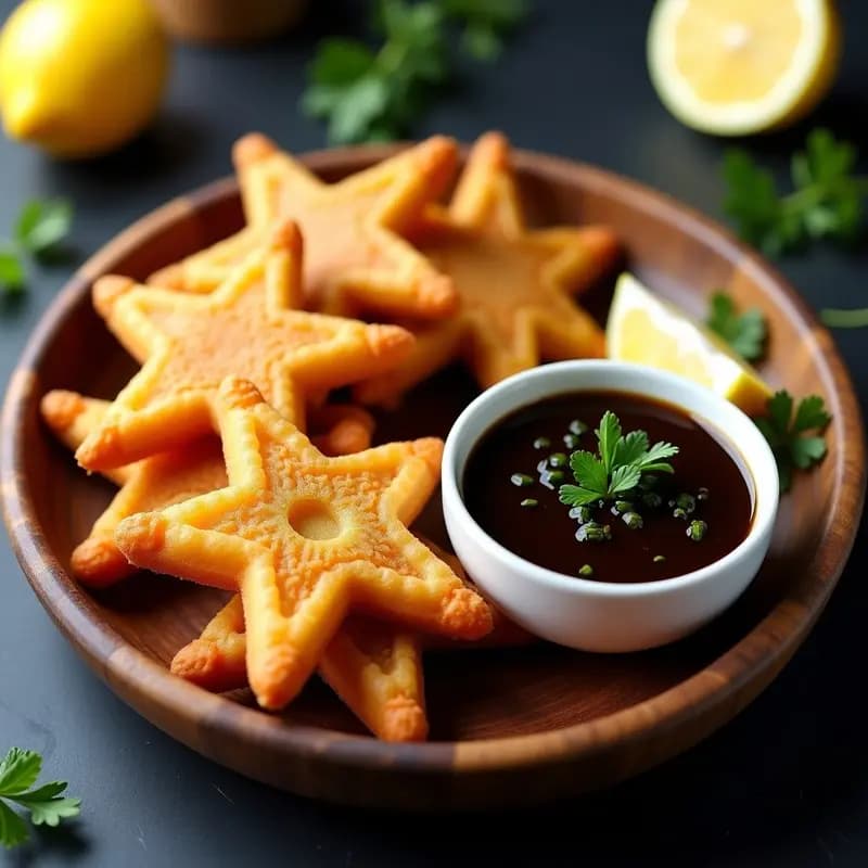 Churros de Harina de Garbanzo: Receta Española Salada con Dip de Ajo Negro