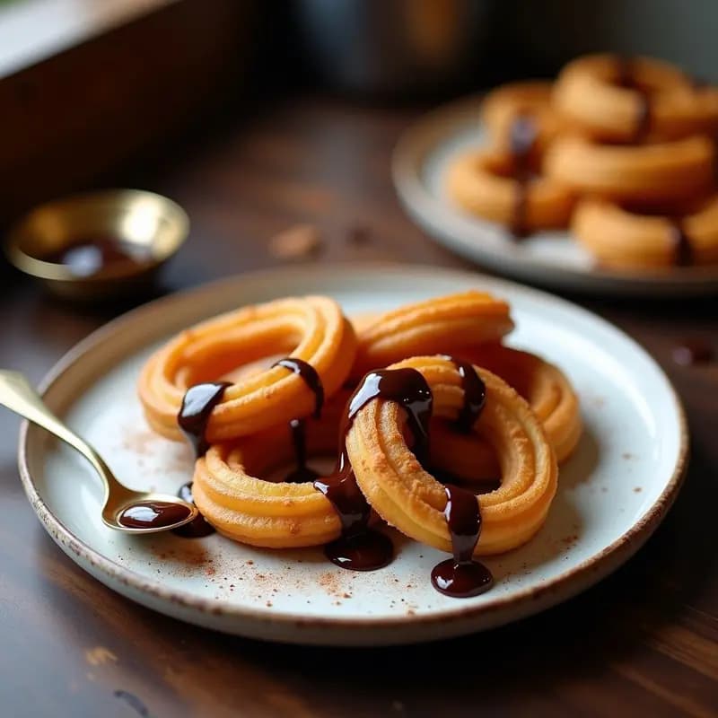 Churros de Harina de garbanzo con Chocolate Negro: Receta Española Vegana y Sin Azúcar