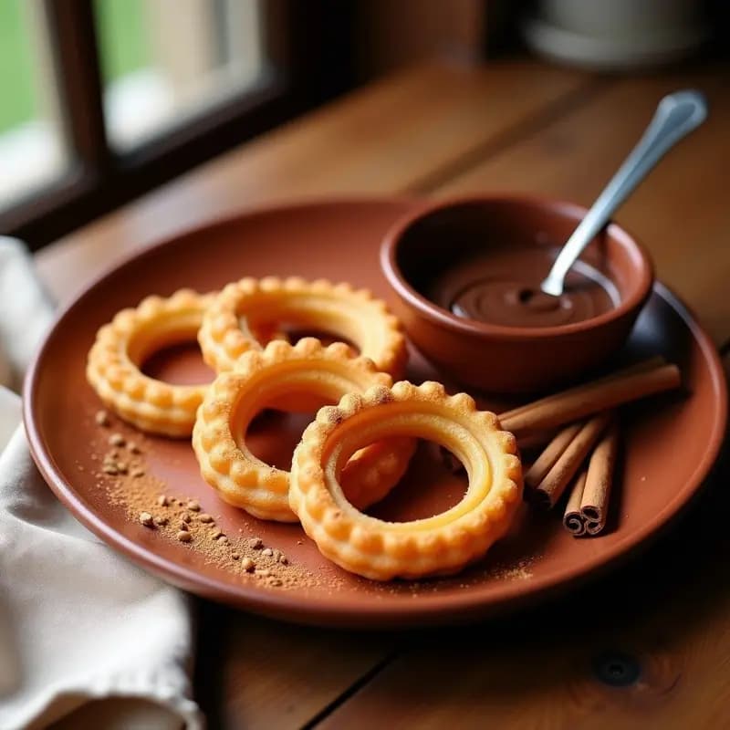 Churros de Harina de Garbanzo y Especias: Postre Español Keto con Chocolate 85%