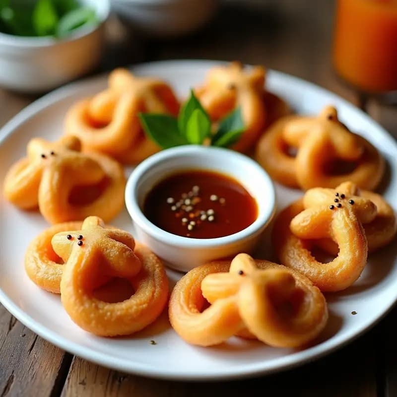 Churros de Harina de Garbanzo con Salsa de Tamarindo: Postre Indio Crujiente